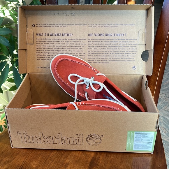 Timberland Earthkeepers Casio Bay boat shoes women’s size 8.5 Red New in Box - Picture 7 of 7